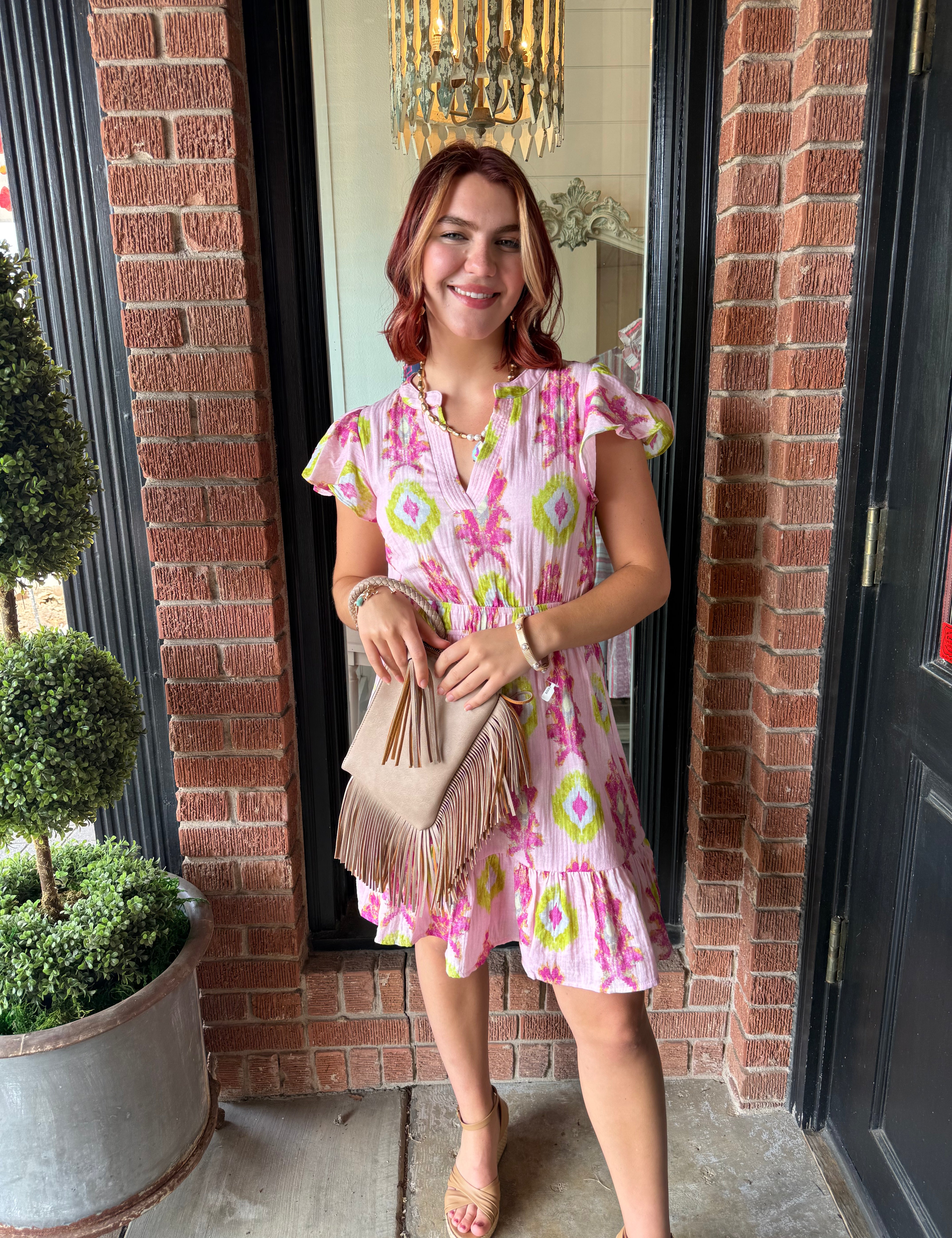 Alana Printed Double Gauze Dress