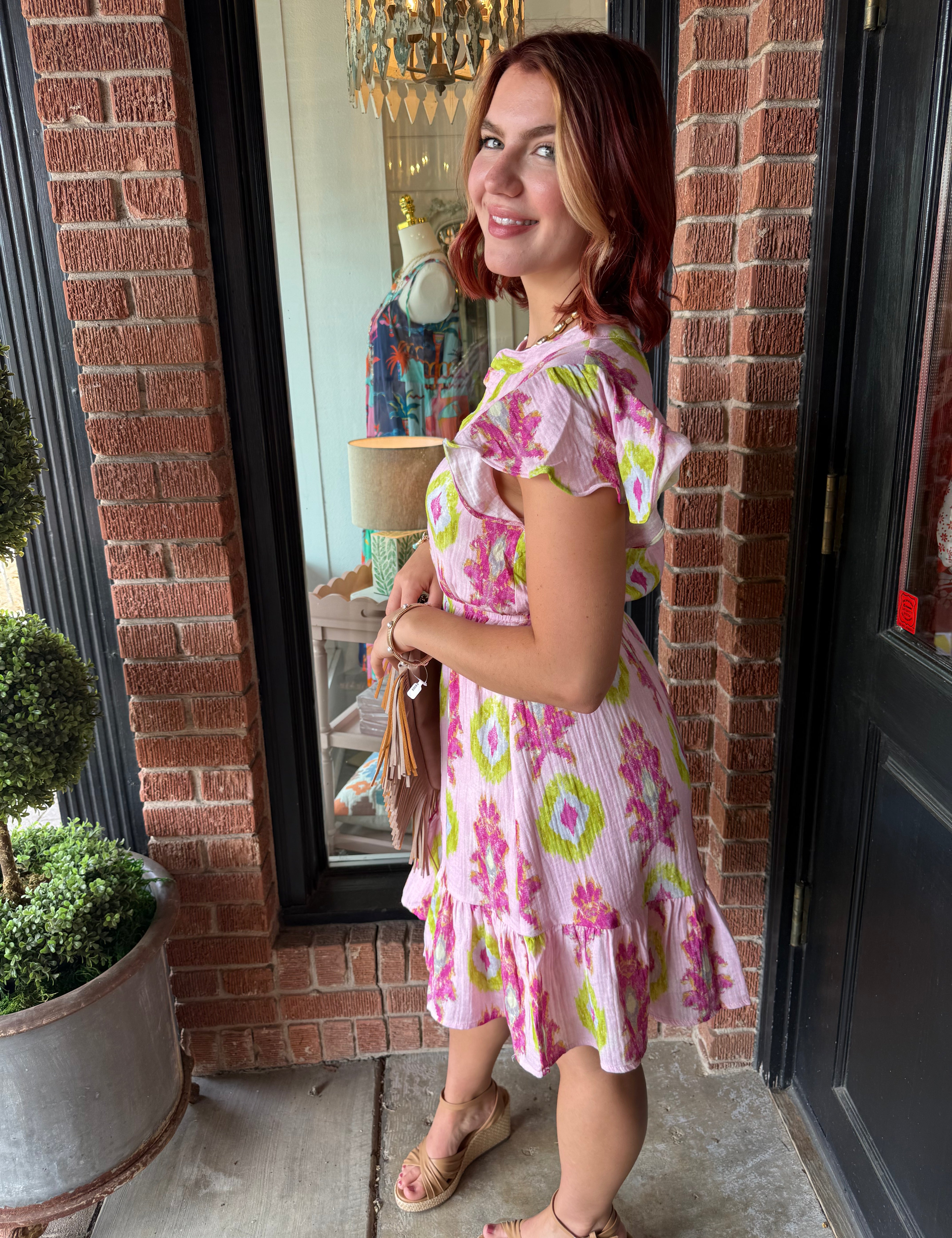 Alana Printed Double Gauze Dress