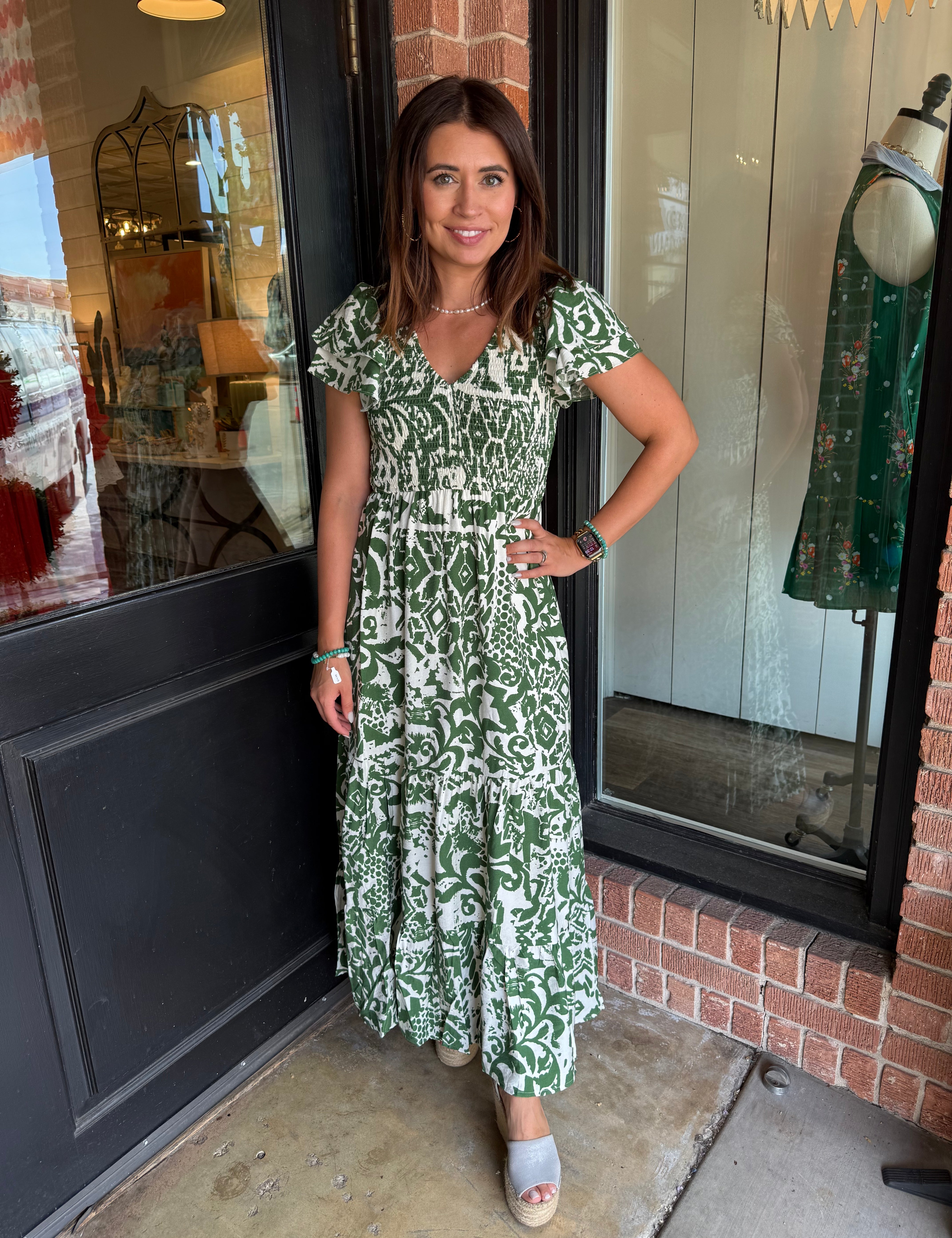 Emerson Leaf Print Midi Dress