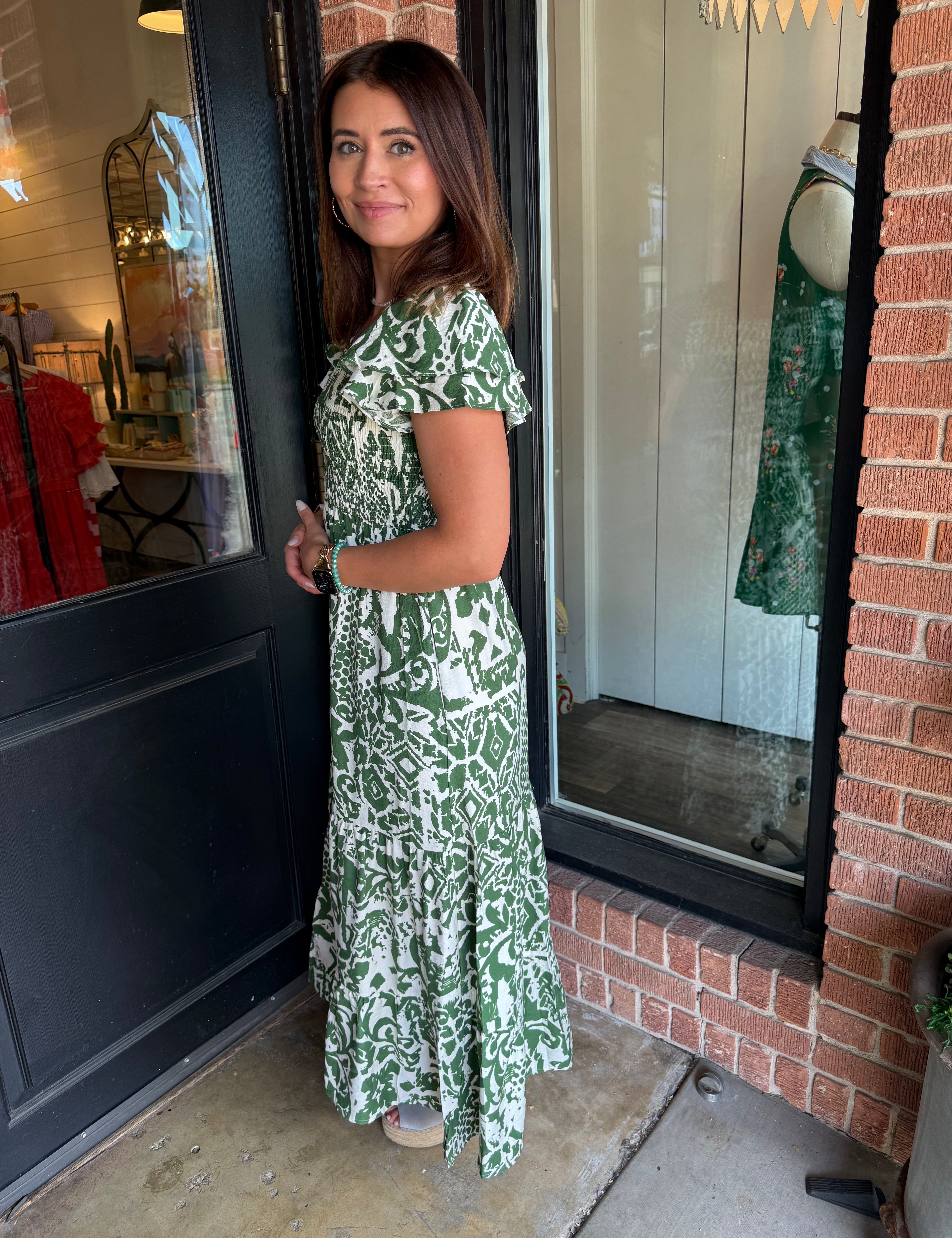 Emerson Leaf Print Midi Dress