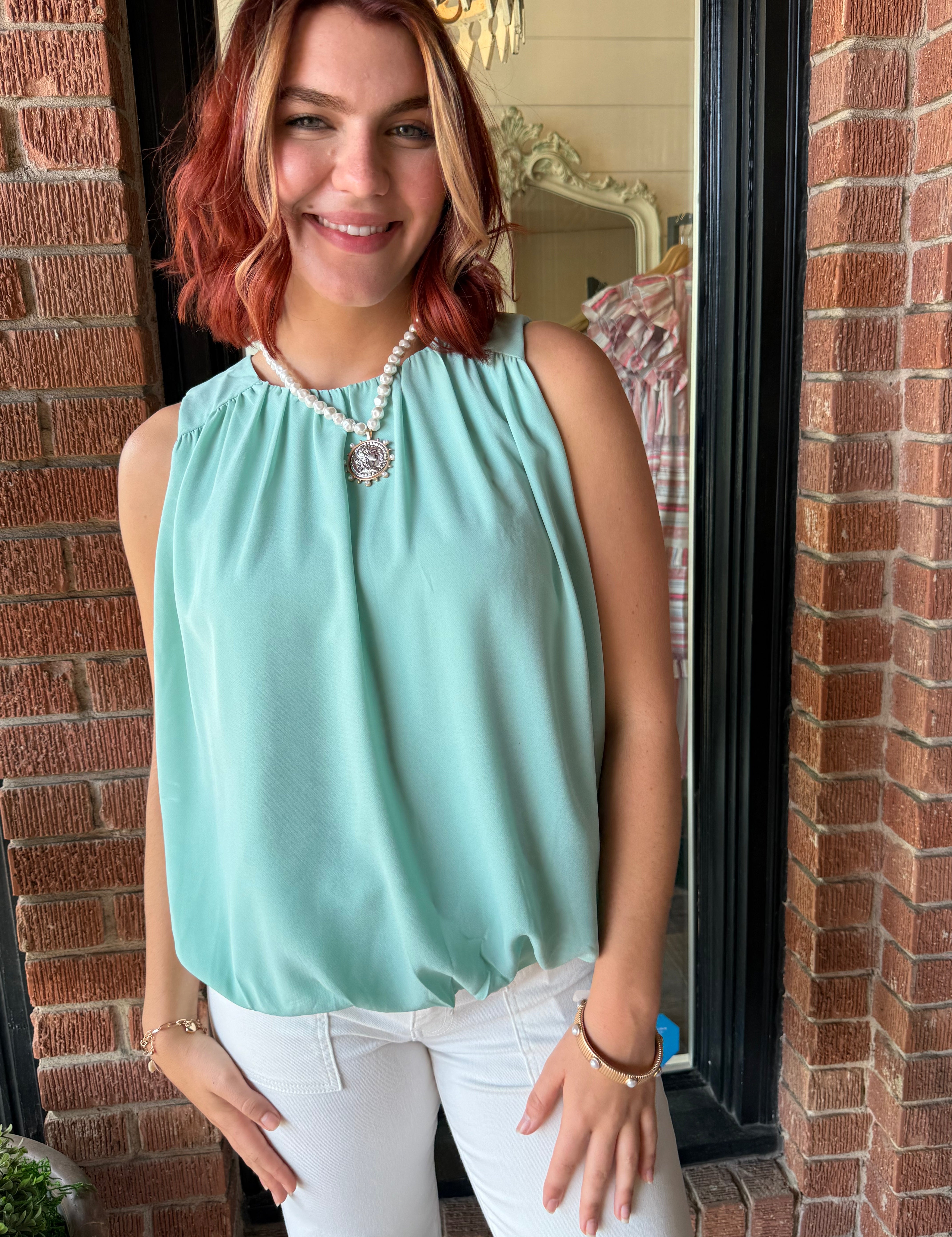 Anastasia Shirred Woven Top