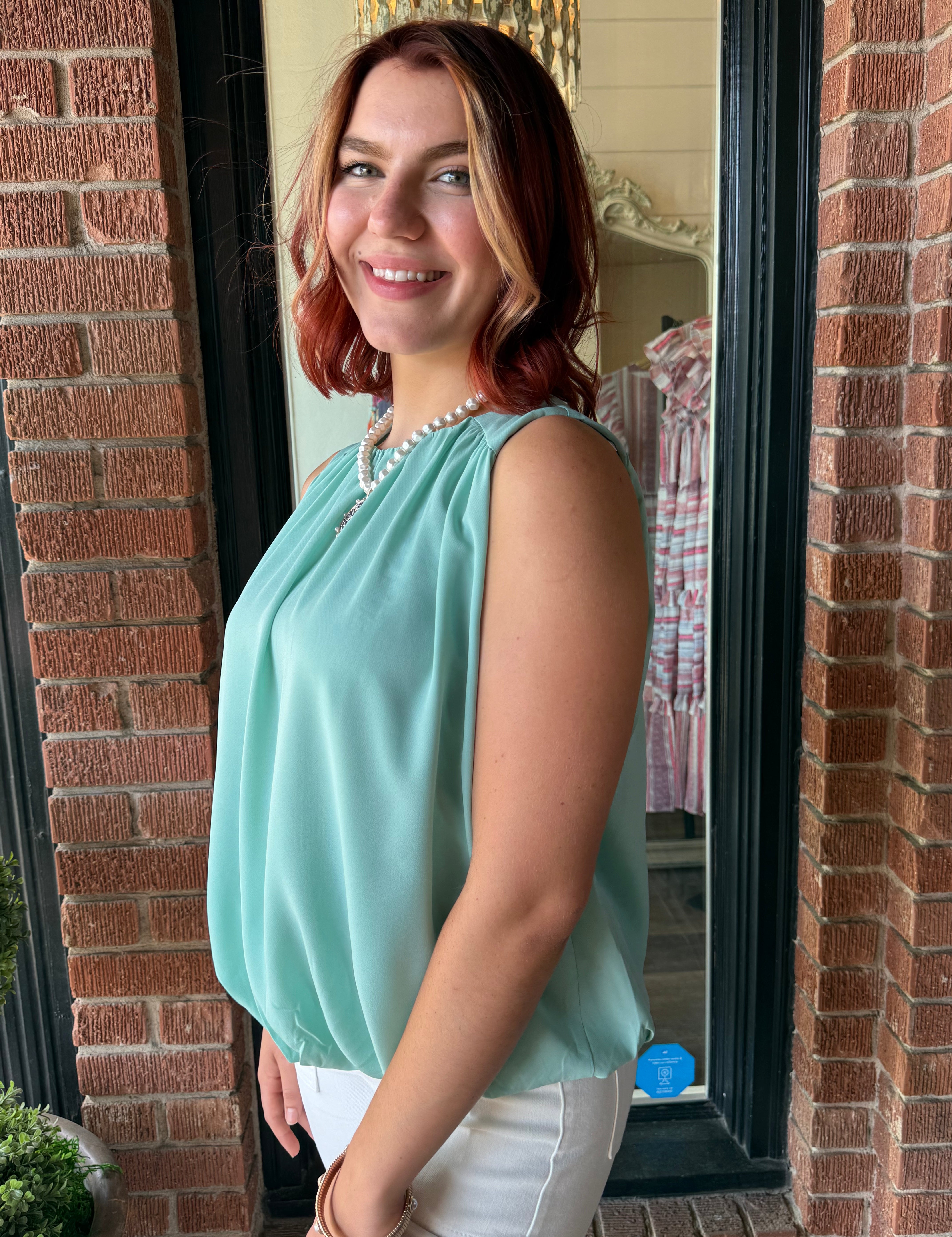 Anastasia Shirred Woven Top
