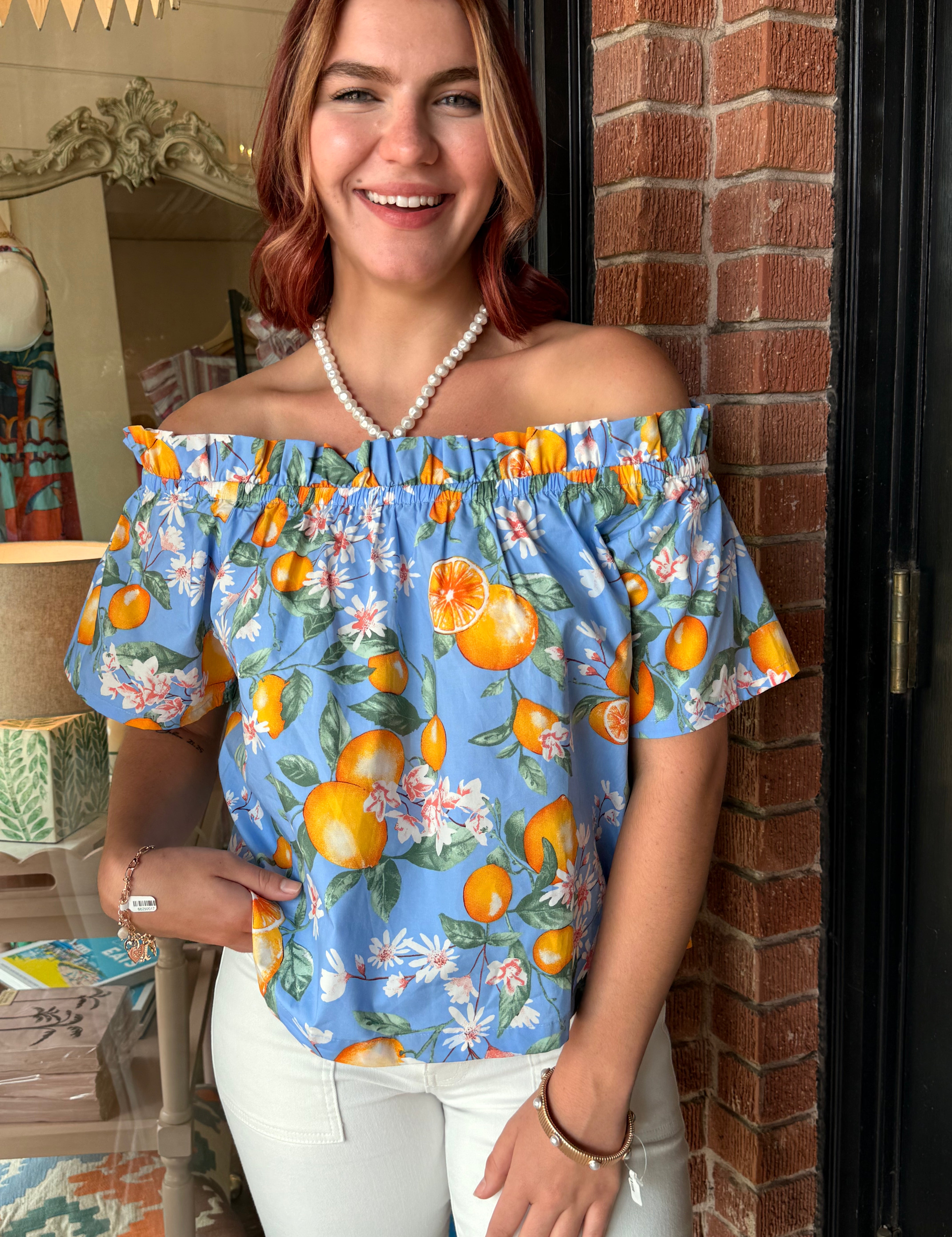 Esther Off-Shoulder Print Cami Top