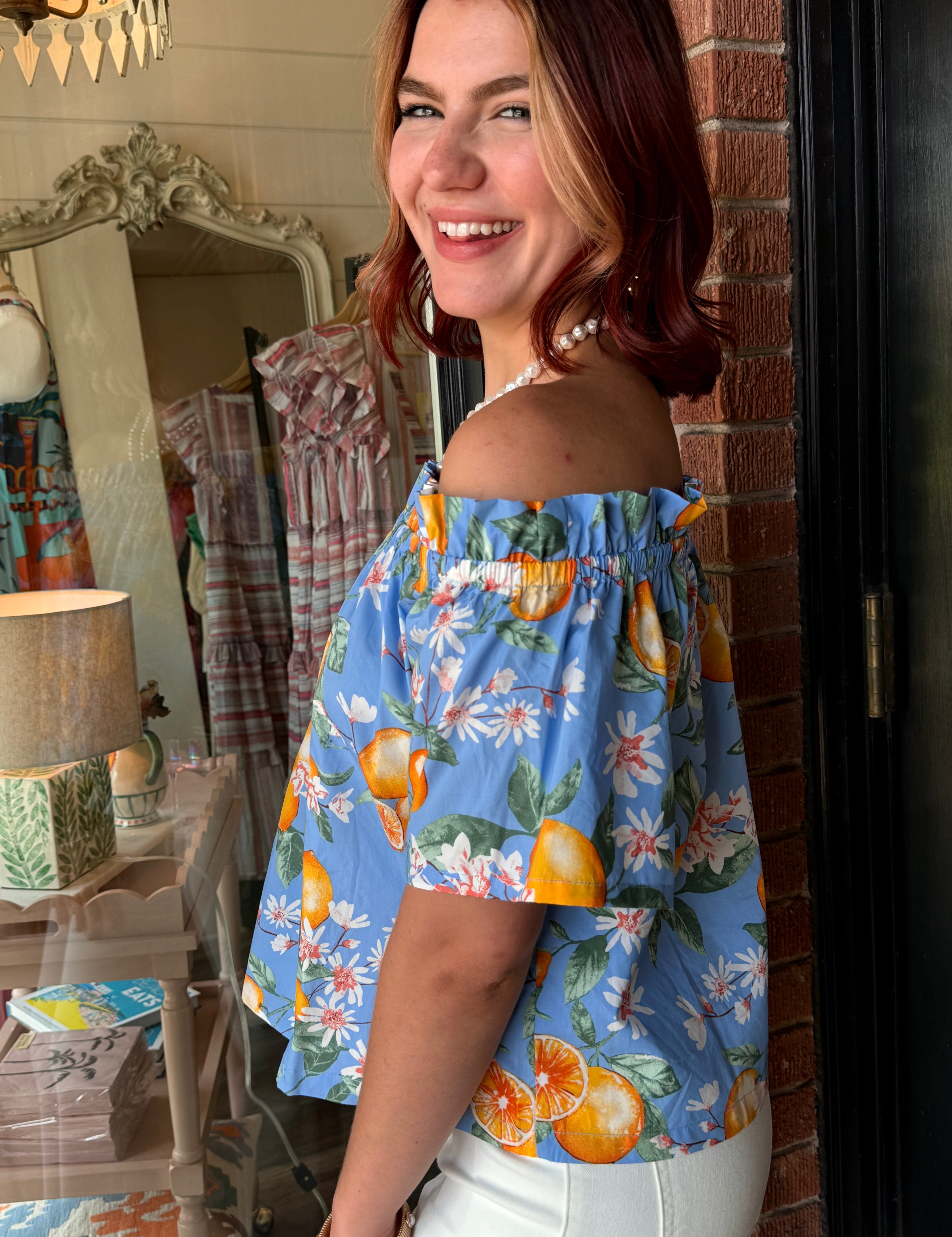 Esther Off-Shoulder Print Cami Top