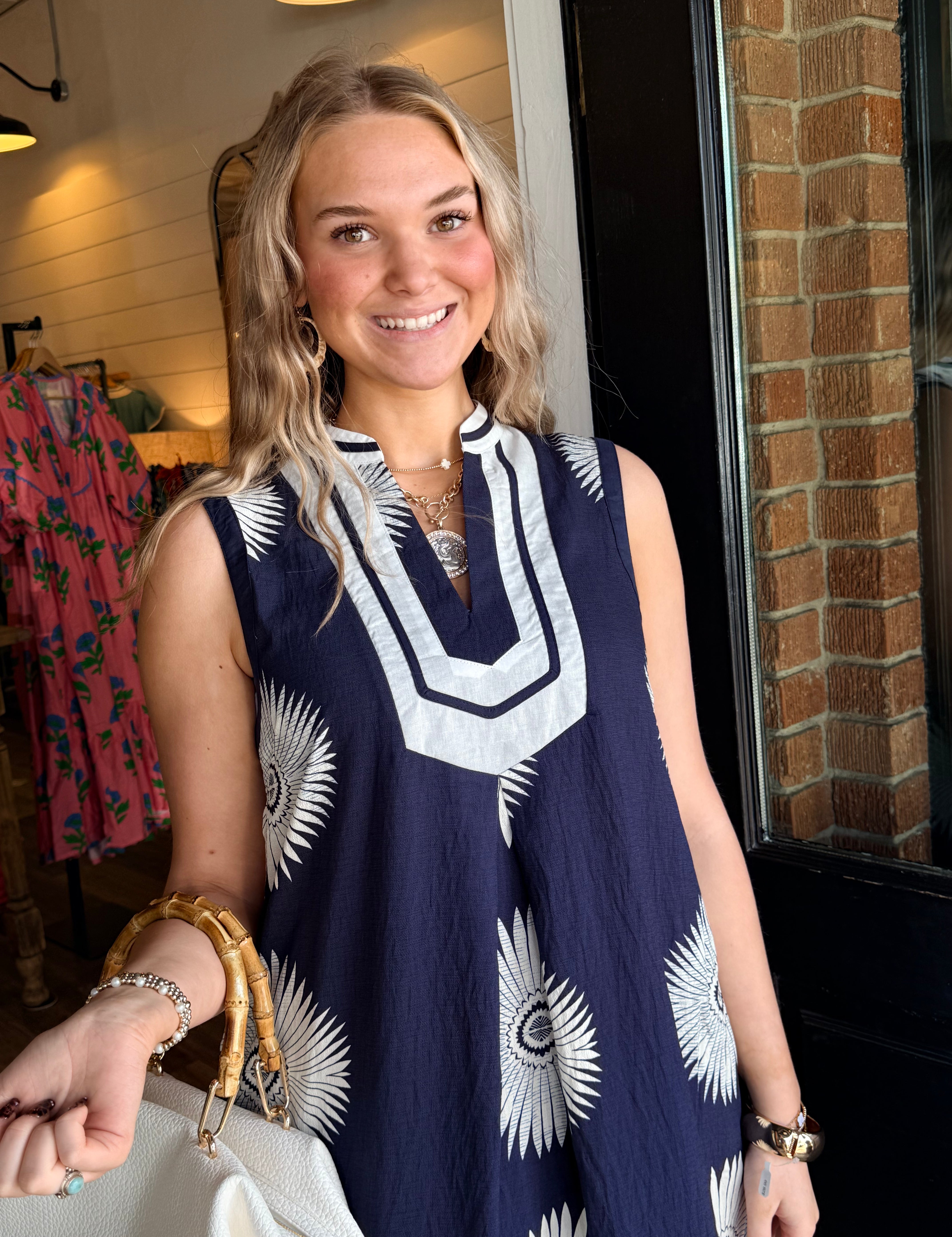 Victoria Navy Midi Dress