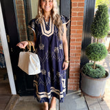 Sheila Navy Midi Dress