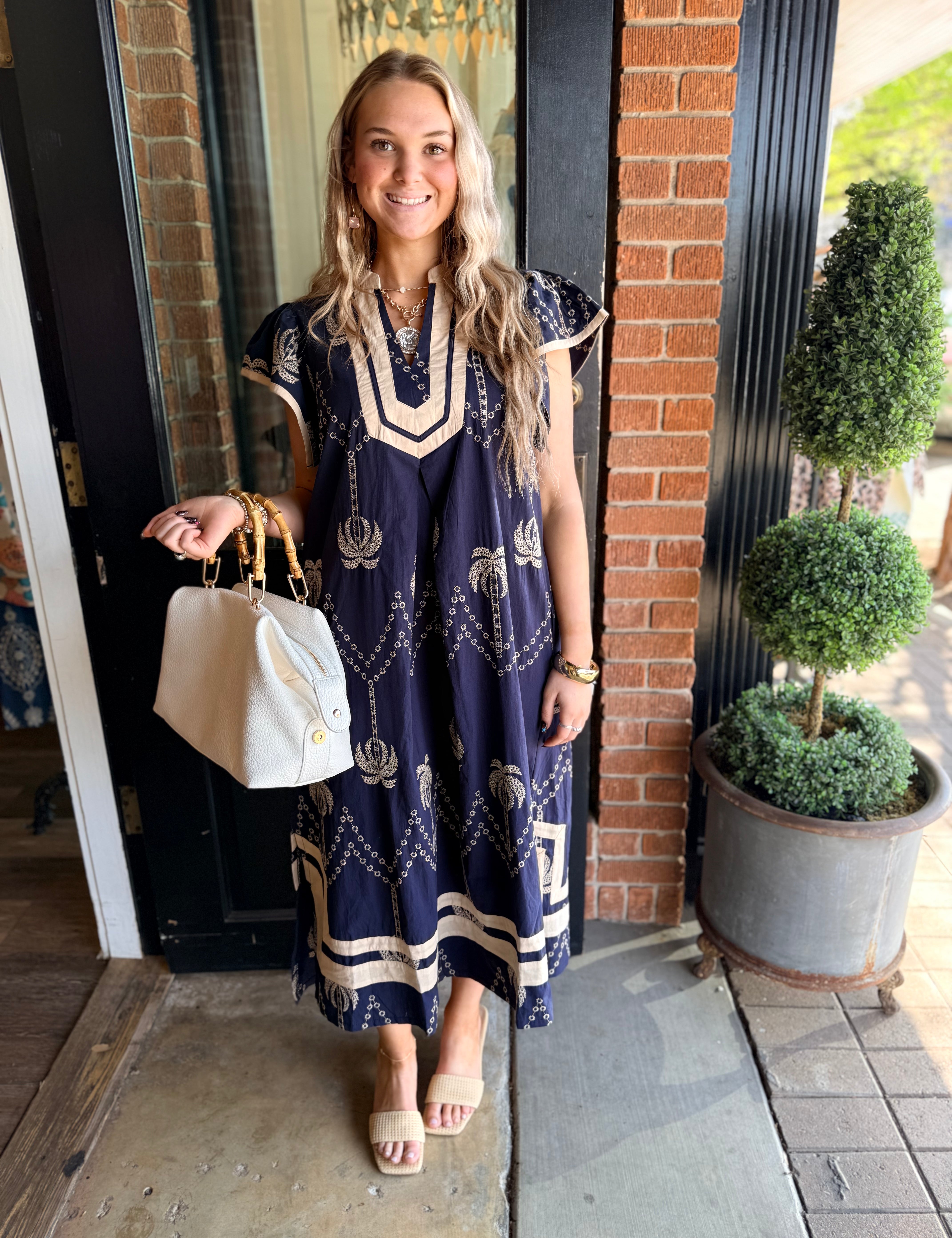 Sheila Navy Midi Dress