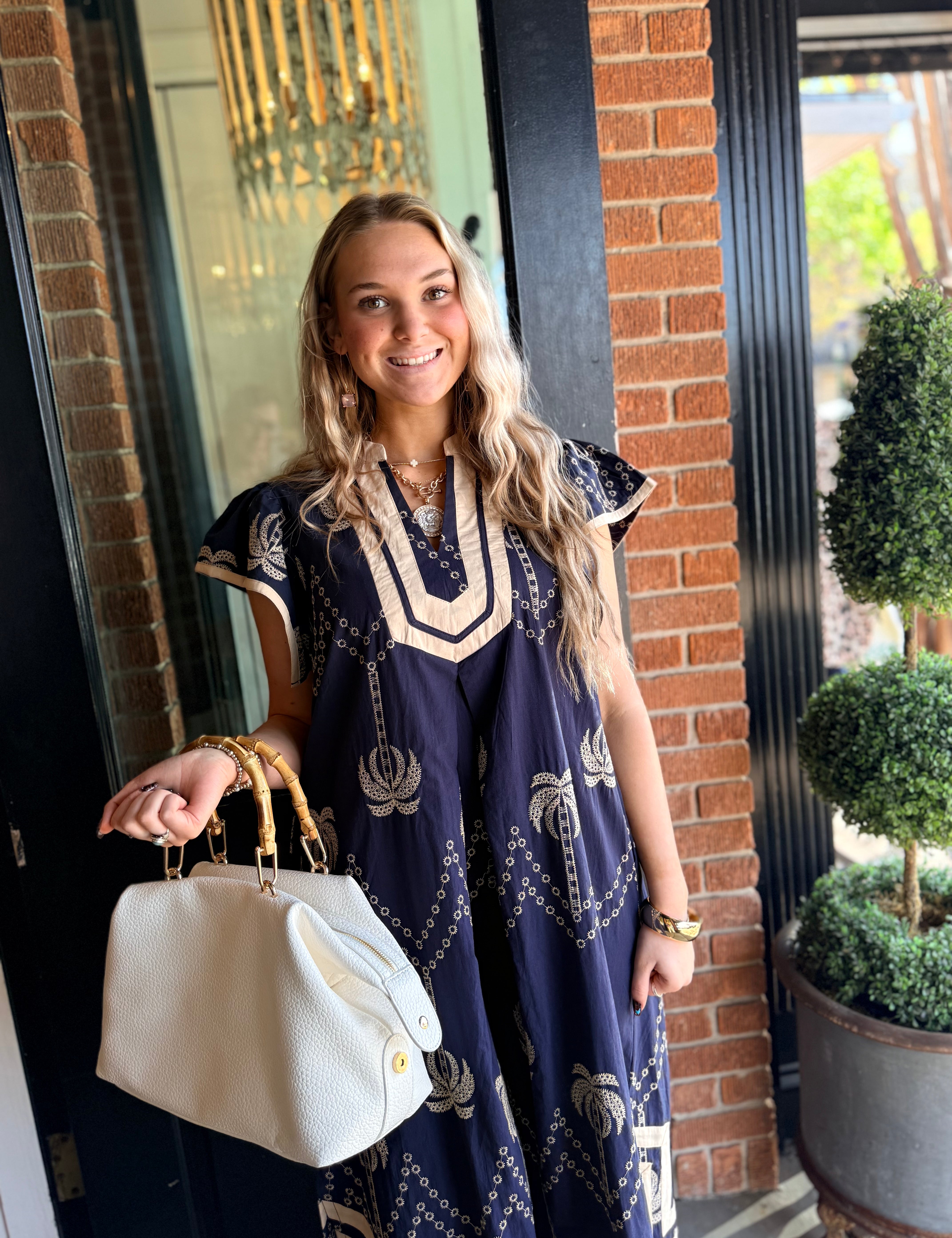 Sheila Navy Midi Dress