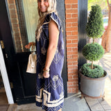 Sheila Navy Midi Dress