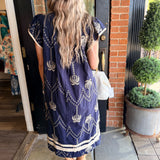 Sheila Navy Midi Dress