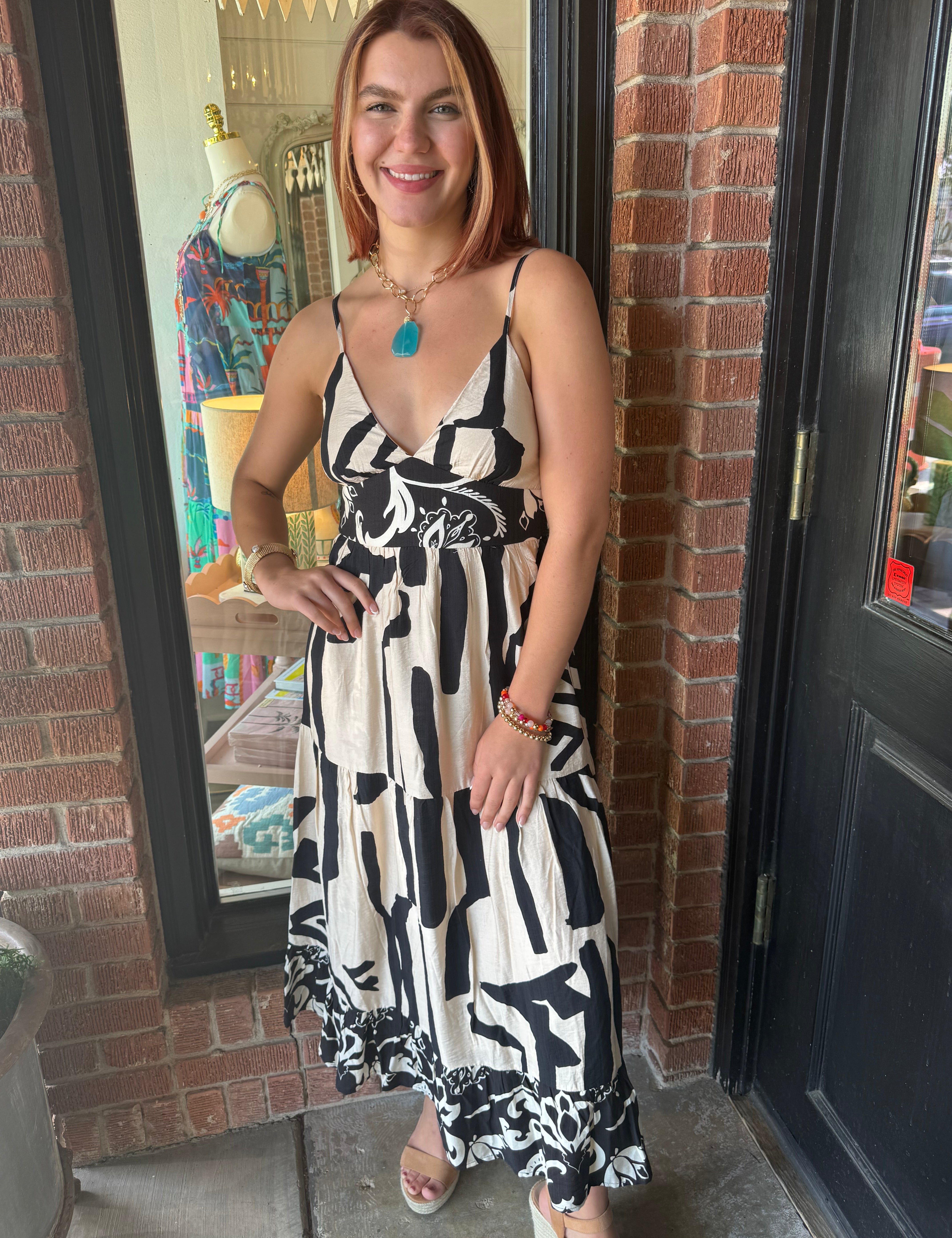Asha Abstract Print Dress