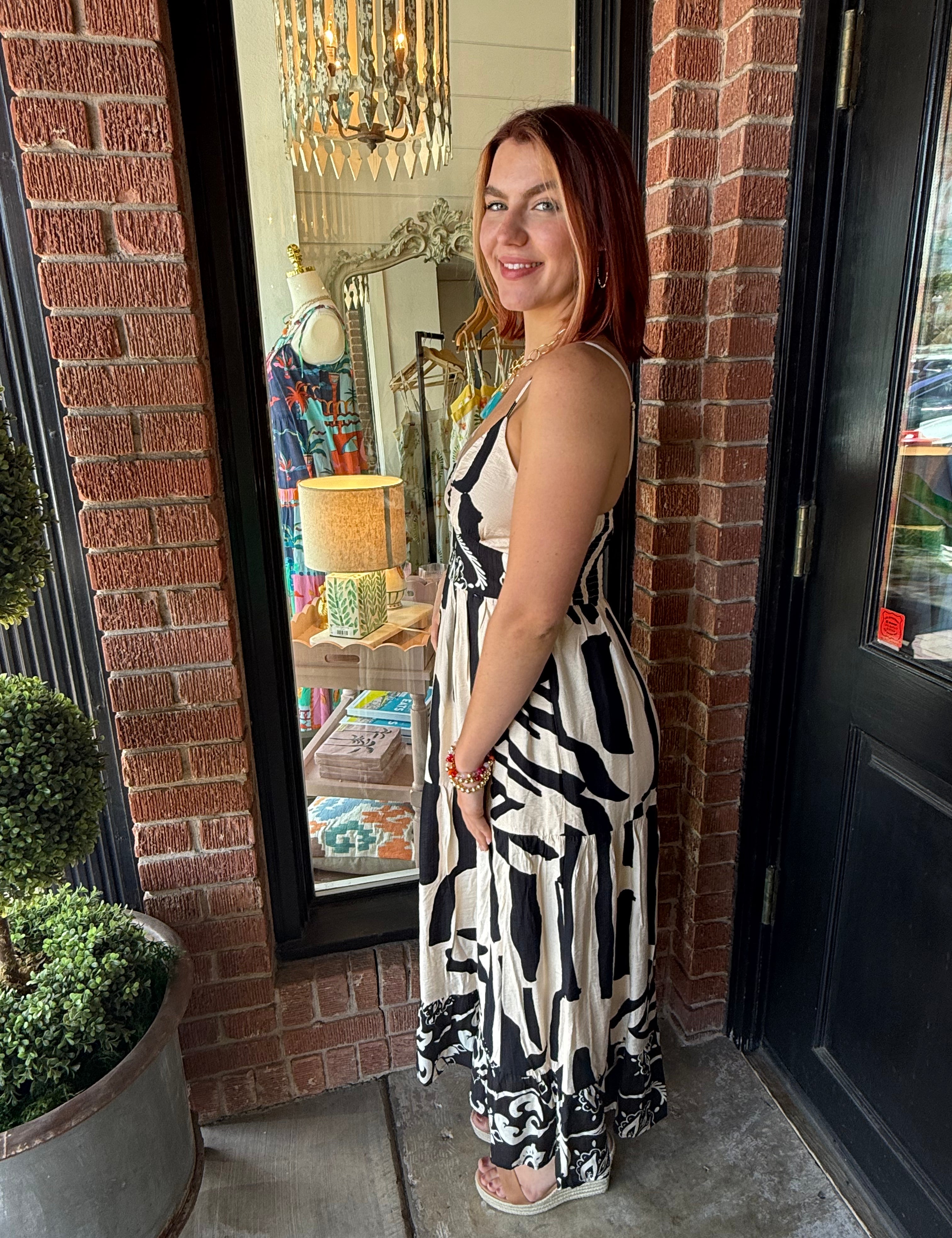 Asha Abstract Print Dress