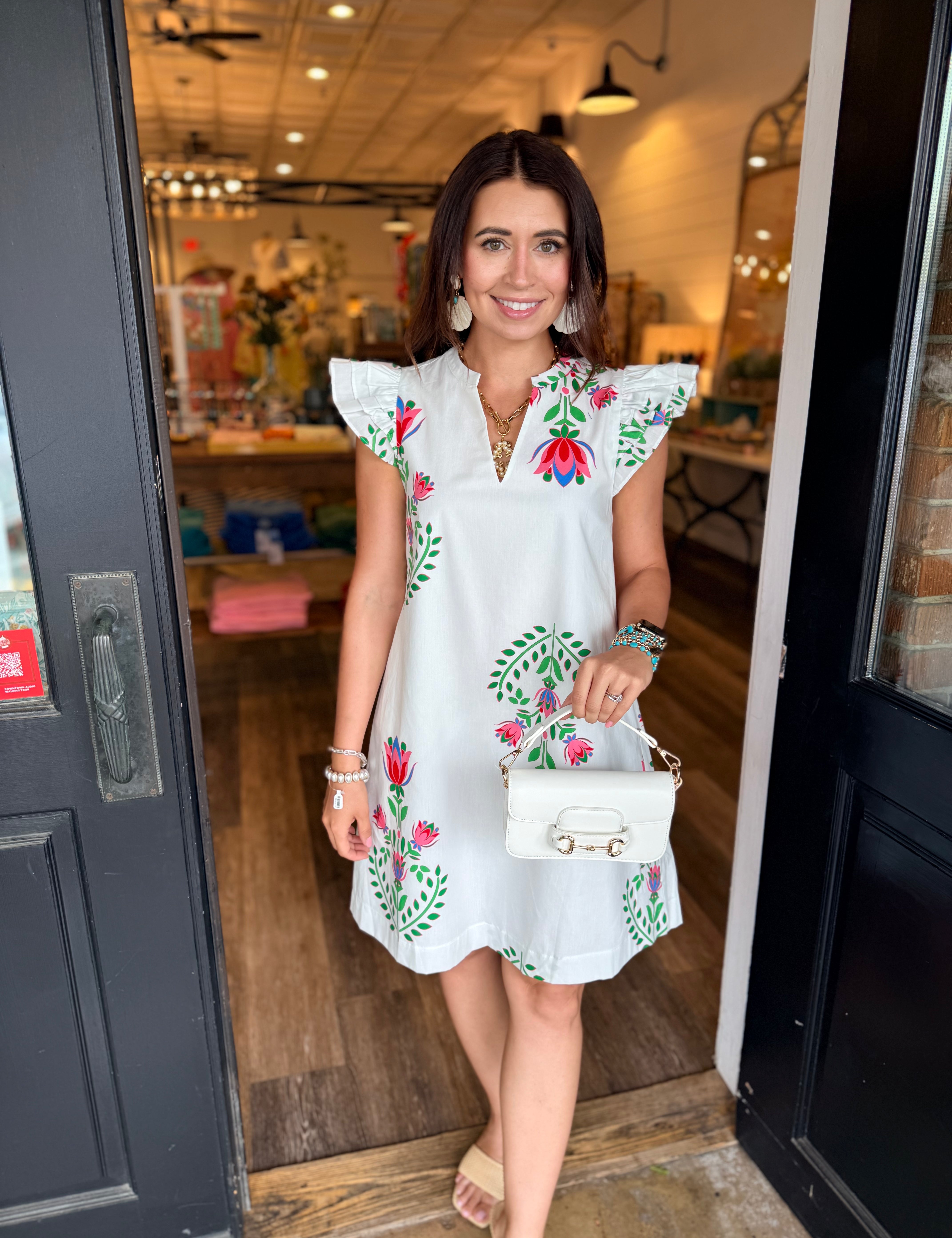 Brenda Floral Ruffle Mini Dress