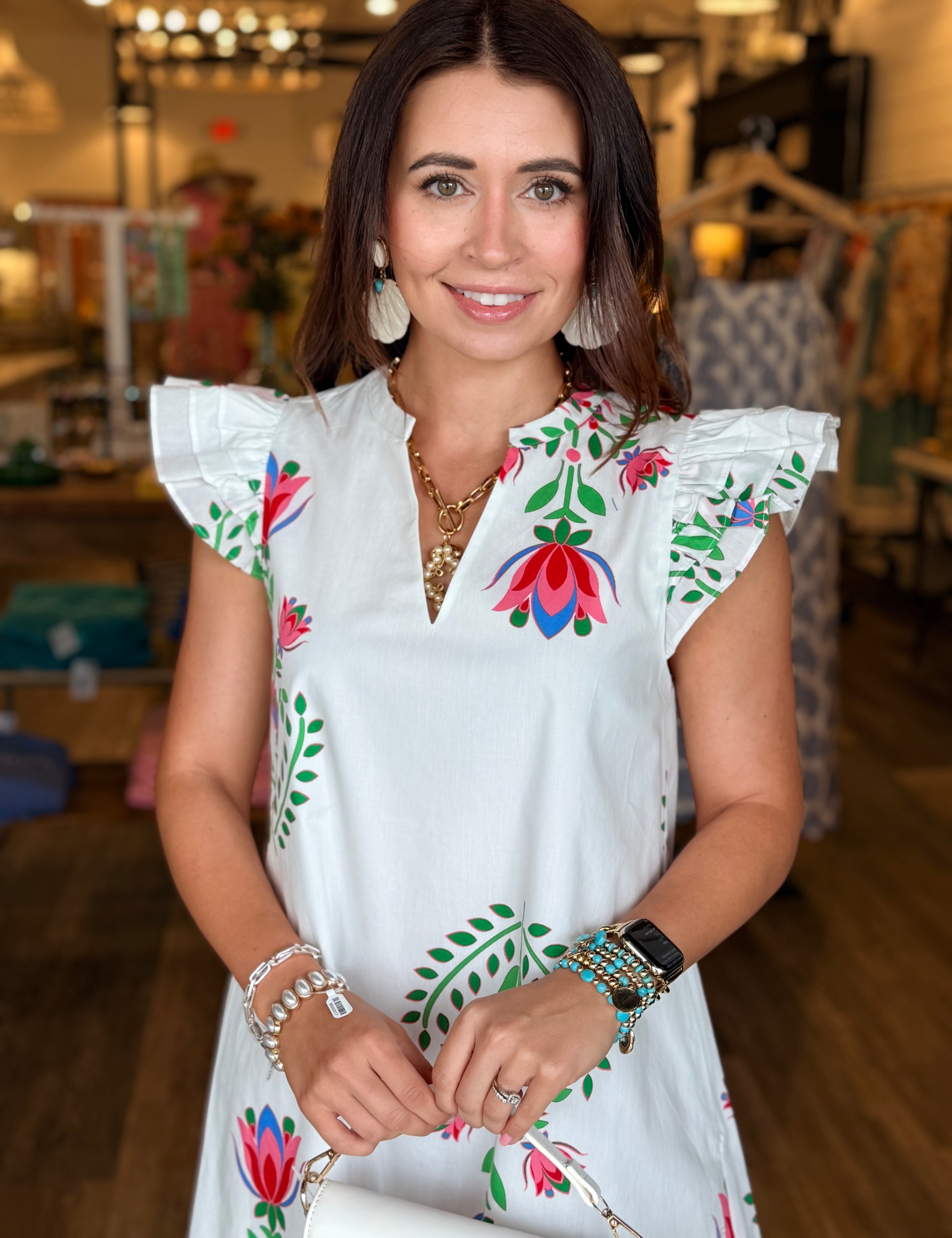 Brenda Floral Ruffle Mini Dress