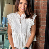 Grace Eyelet Peplum Top