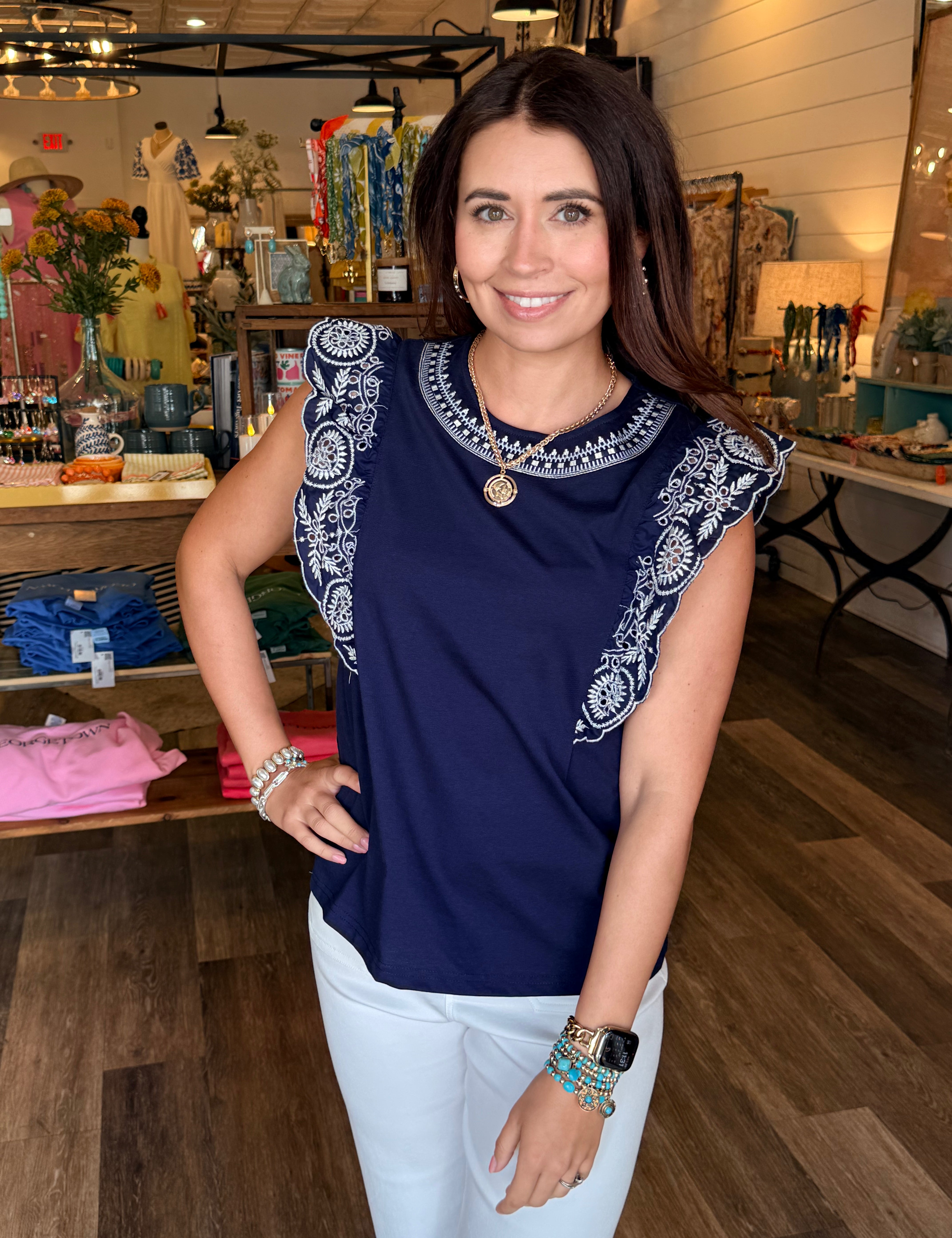 Hannah Scalloped Lace Top