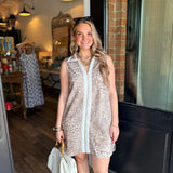 Janet Zip Leopard Mini Dress