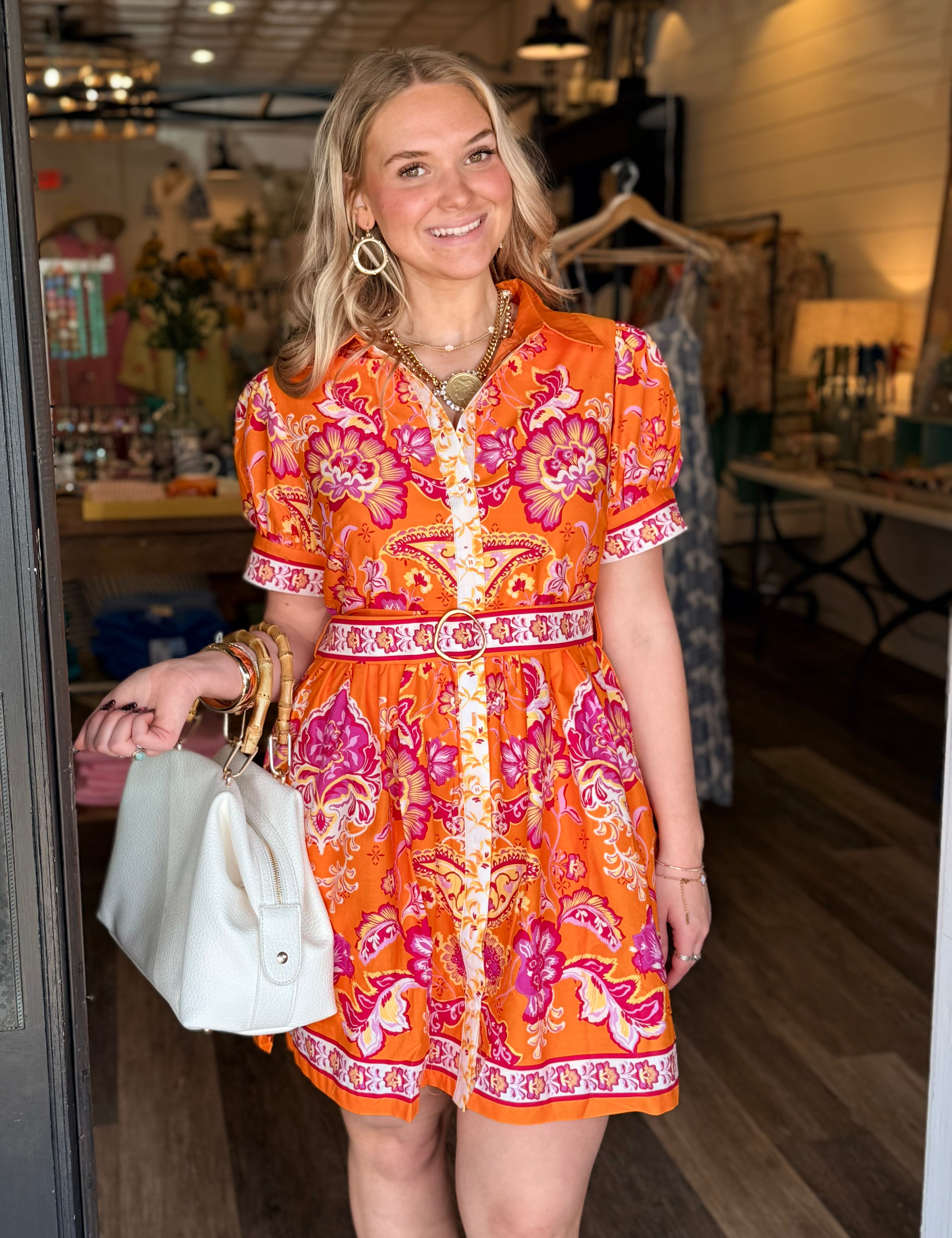 Elizabeth Paisley Mini Dress Red Bird Mercantile Elizabeth Paisley Mini Dress Red Bird Mercantile
