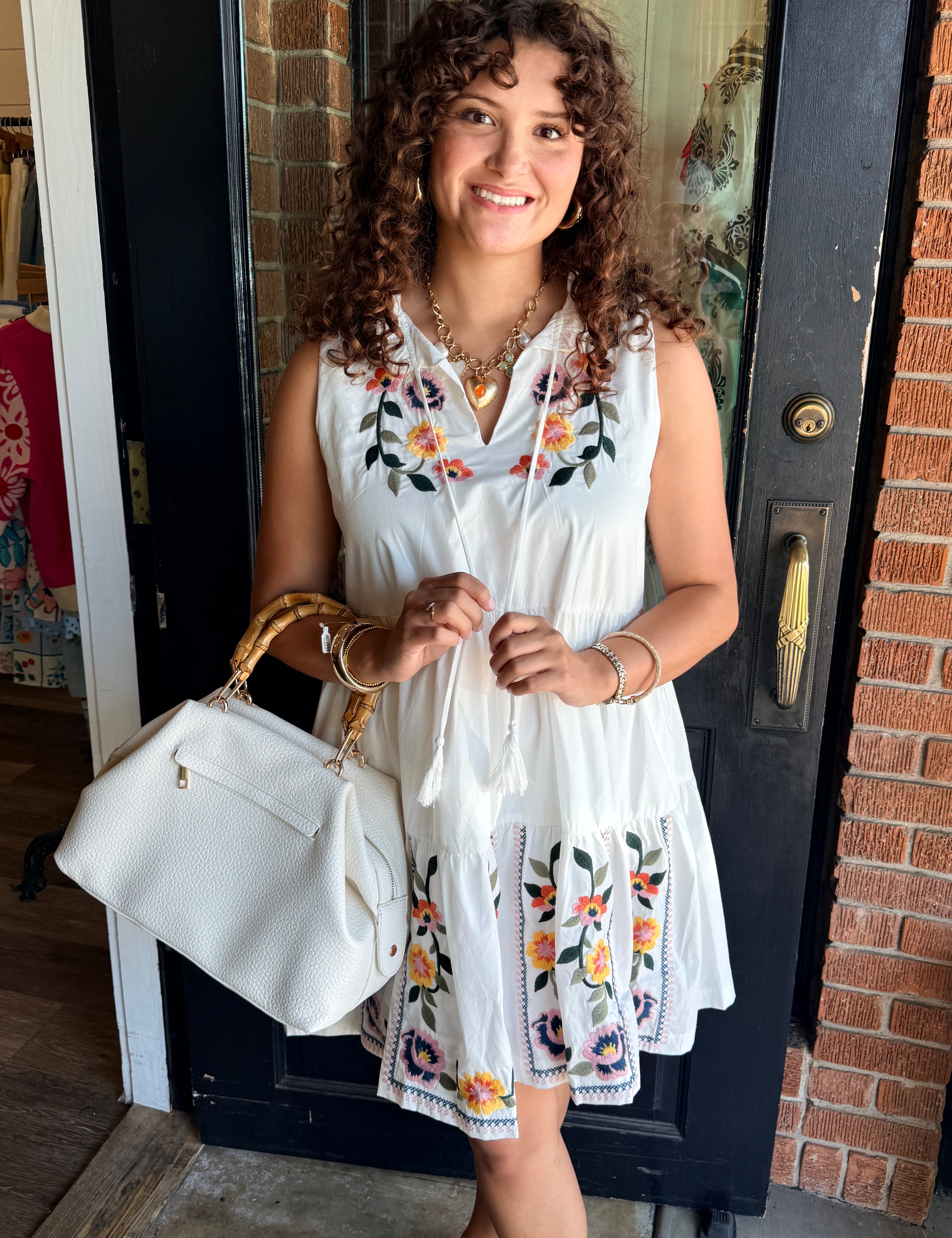 Eloise Embroidered Mini Dress