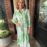 Hailey Floral Print Midi  Dress