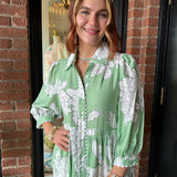 Hailey Floral Print Midi  Dress