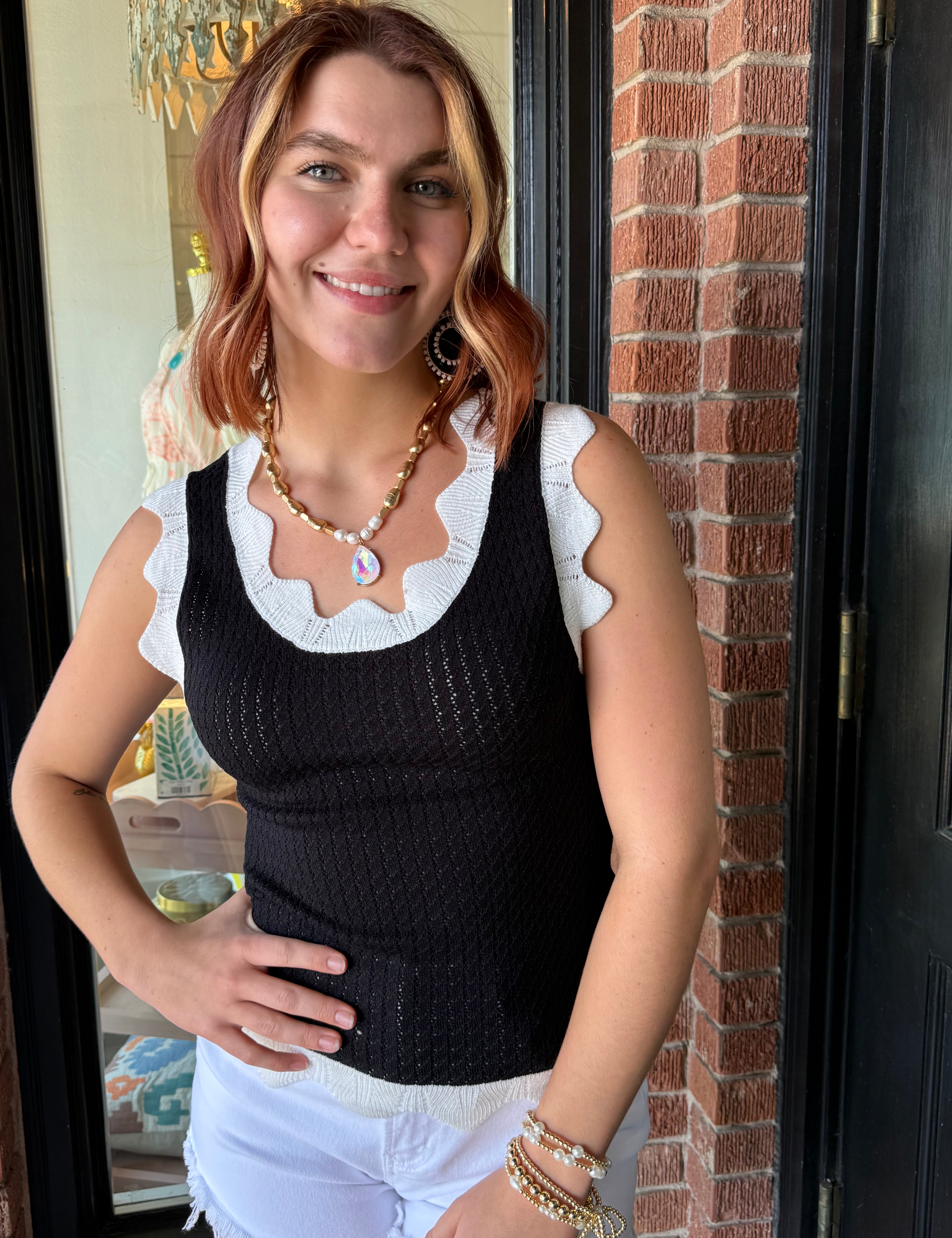 Emery Scalloped Knit Tank