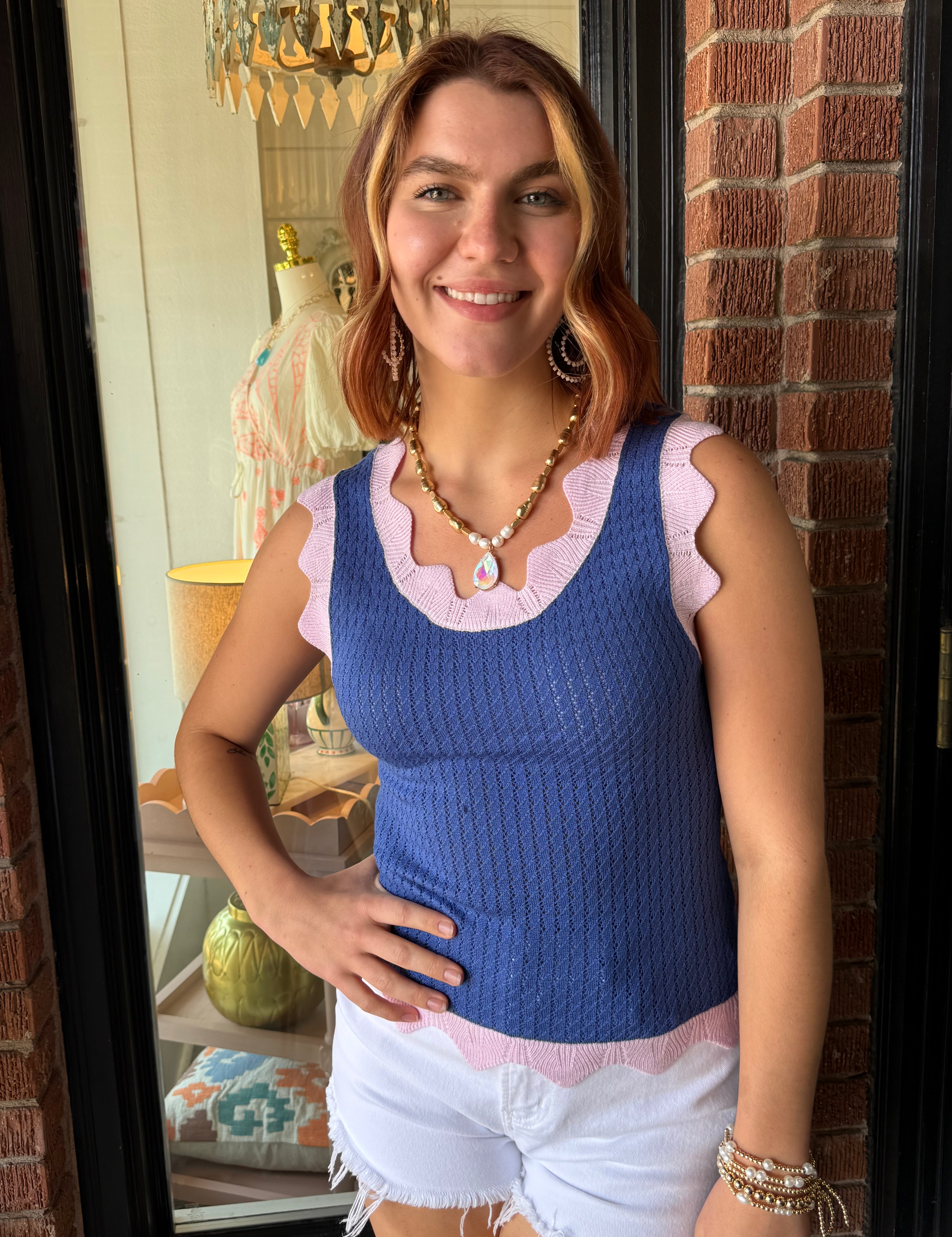 Emery Scalloped Knit Tank