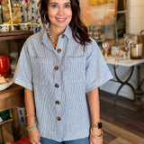 Alison Striped Button Shirt
