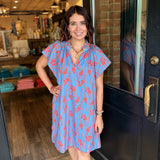 Darla Leaf Print Mini Dress