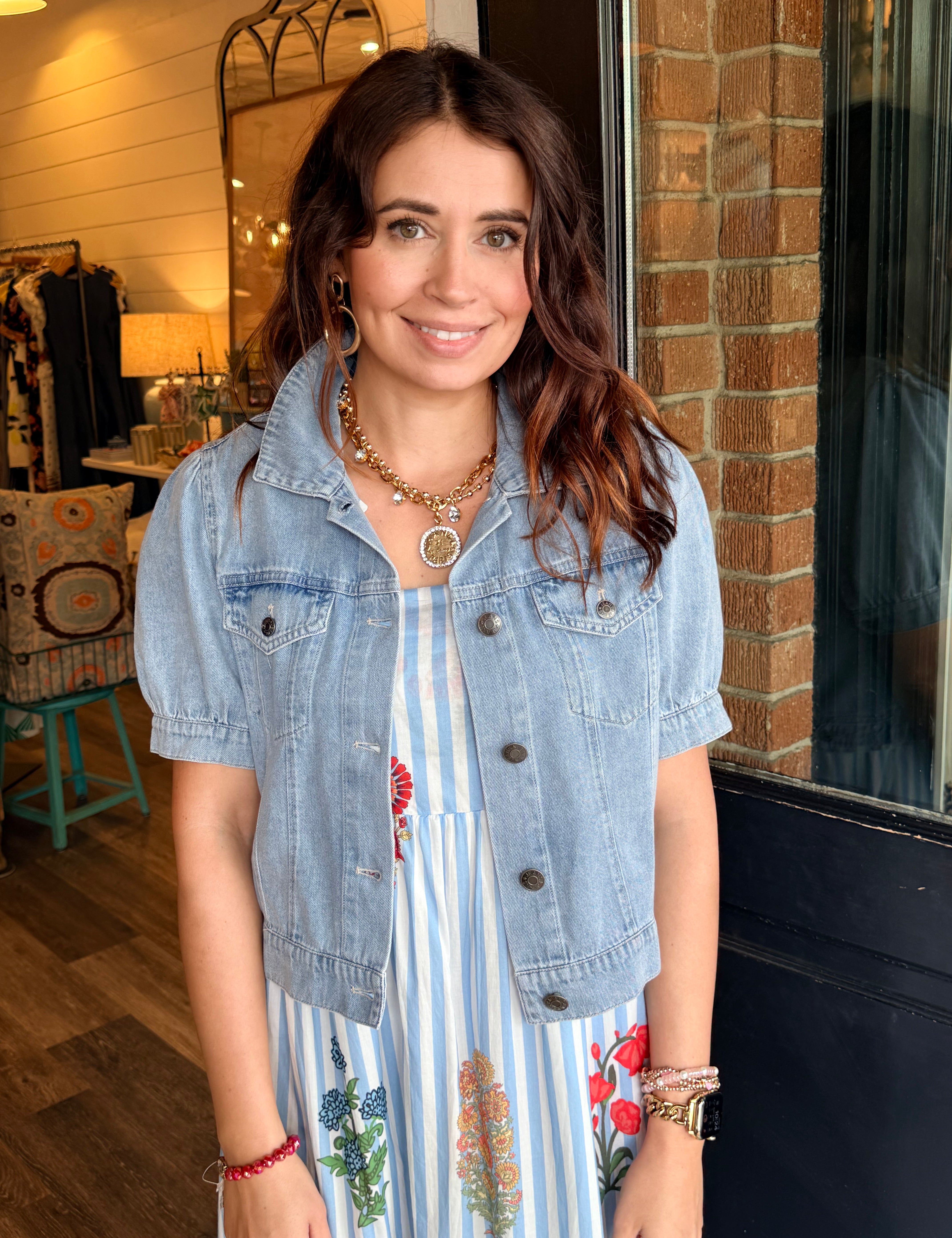 Cyndi Cropped Denim Jacket