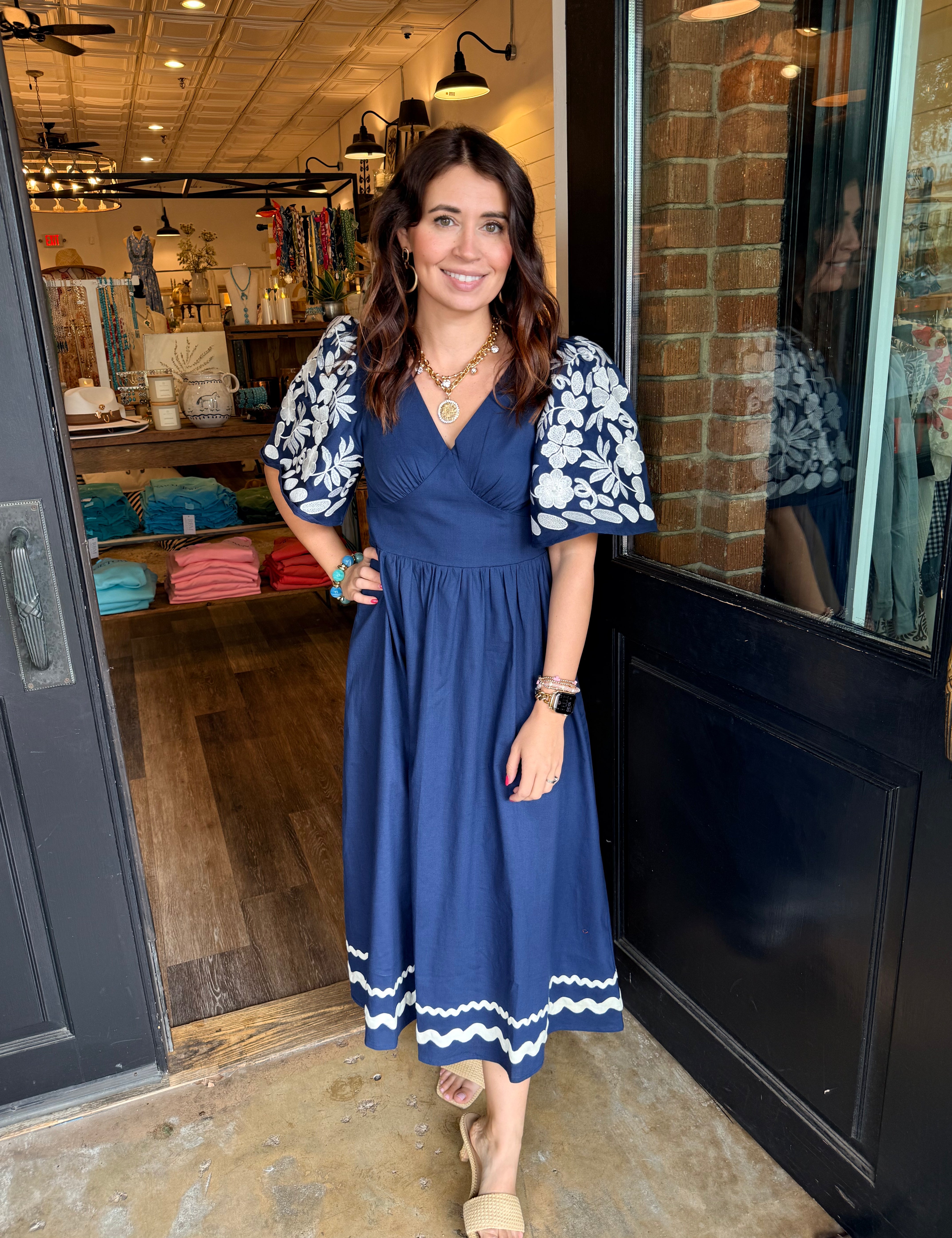 Belinda Embroidered Midi Dress