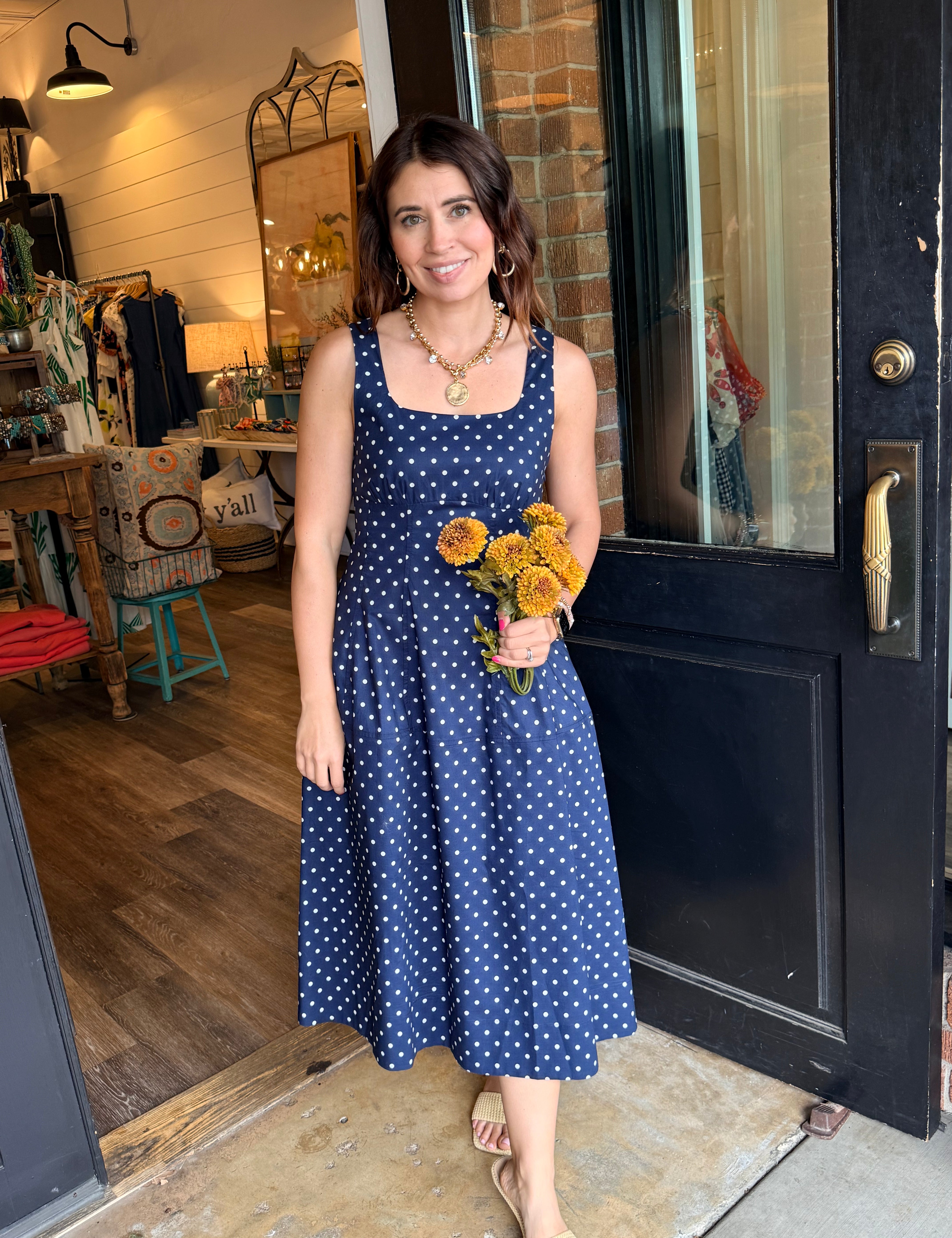 Emma Polka Dot Midi Dress