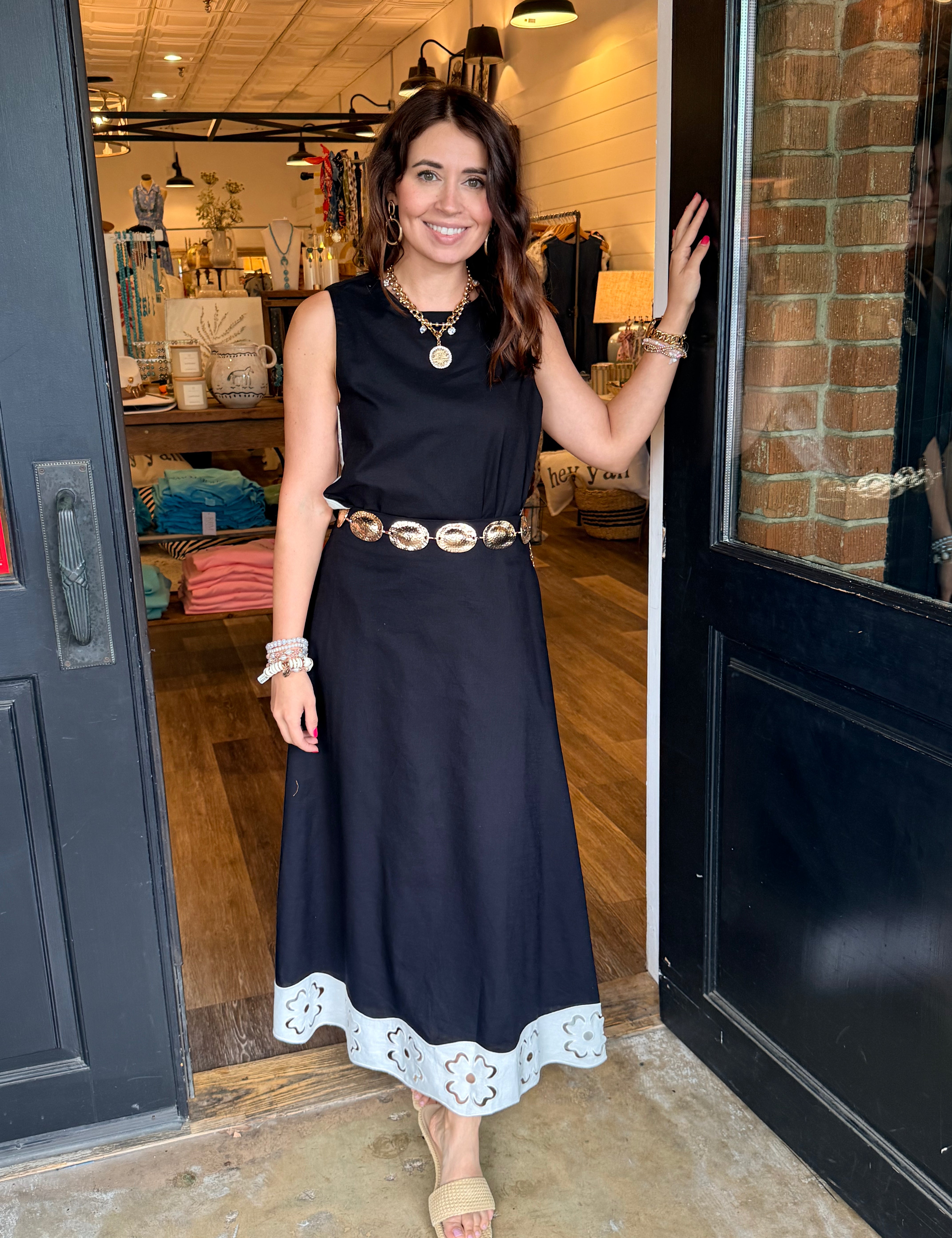 Trina Floral Cutout Midi Skirt