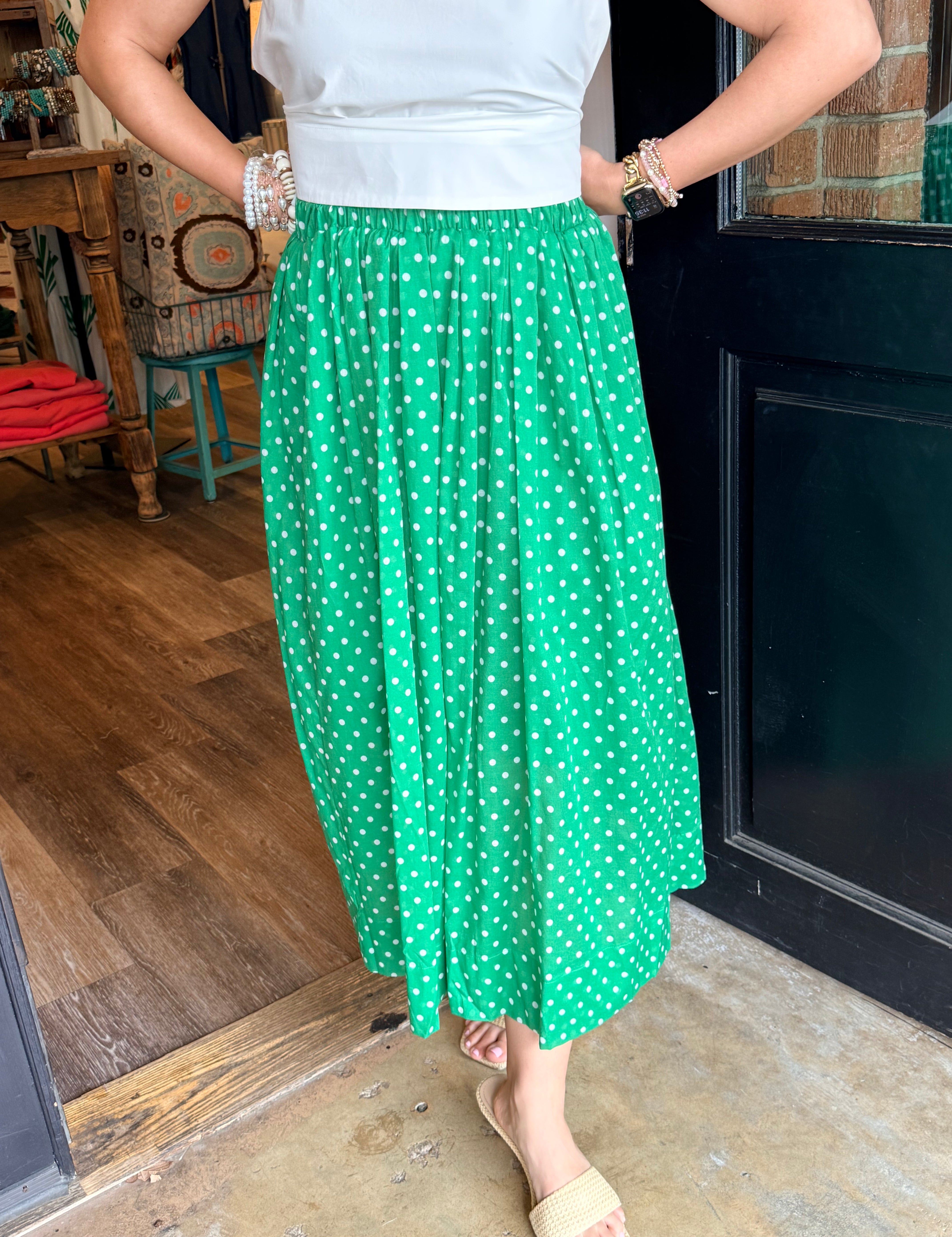 Dakota Polka Dot Midi Skirt