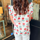 Gina Smocked Neck Floral  Top