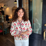 Selena Poppy Button Top