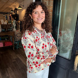 Selena Poppy Button Top