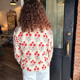 Selena Poppy Button Top