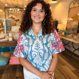 Jessica Puff Sleeve Floral Top