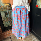 Carol Leaf Print Maxi Skirt