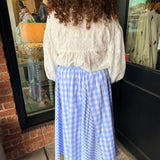 Nancy Gingham Midi Skirt
