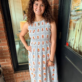 Jolie Smocked Pattern Midi Dress