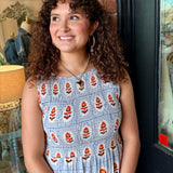 Jolie Smocked Pattern Midi Dress