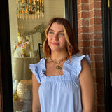 Heidi Flutter Sleeve Striped Tiered Dress