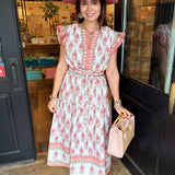 Jordana Floral Block Midi Dress