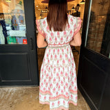 Jordana Floral Block Midi Dress