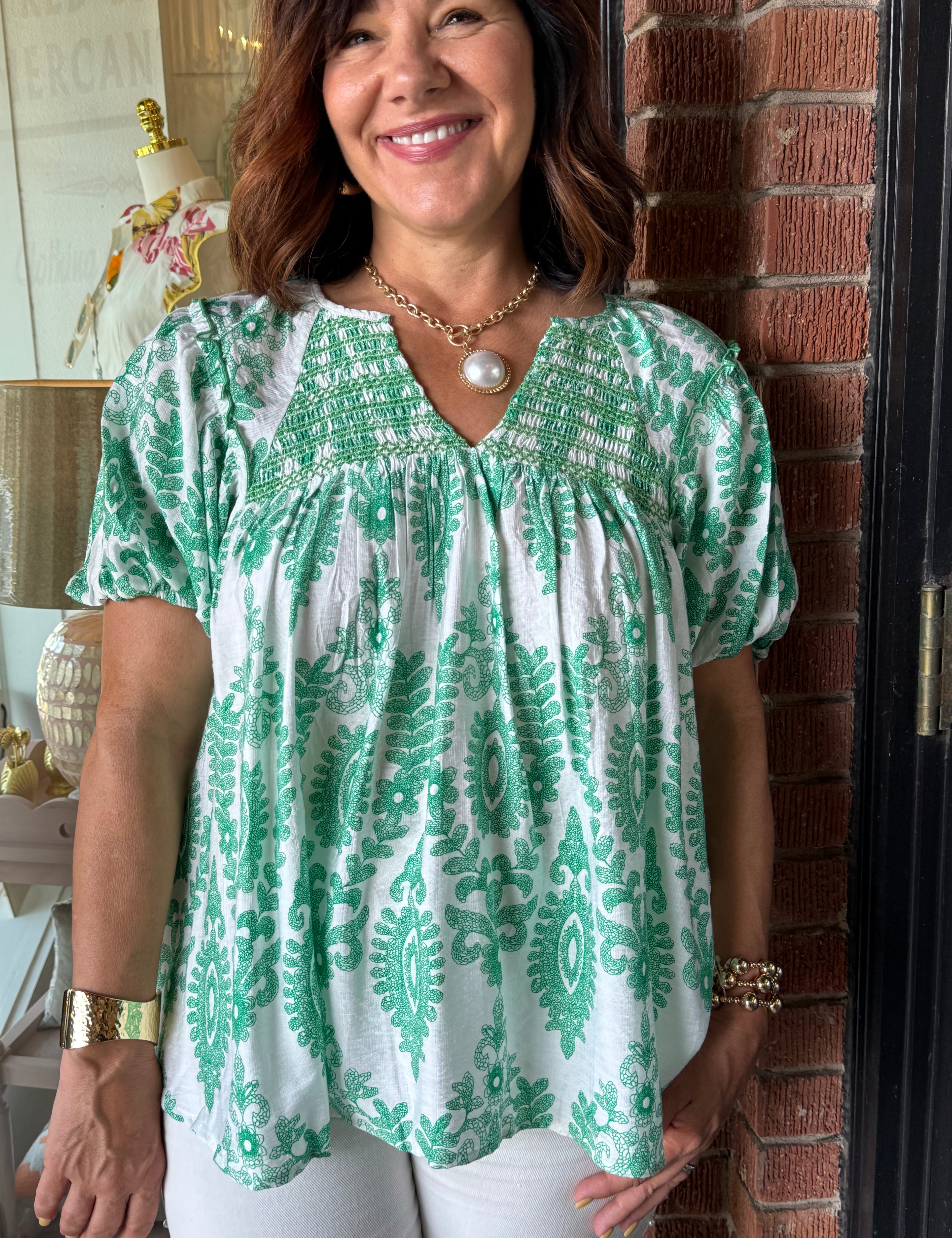 Holly Print Top