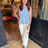 Ashley Floral Barrel Jeans