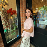 Trinity Ruffled Button Up Top