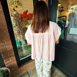 Trinity Ruffled Button Up Top